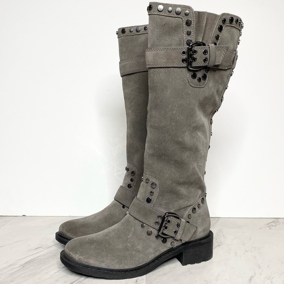 New! Sam Edelman Deryn Gray Suede Tall Boot 6M - Picture 1 of 13